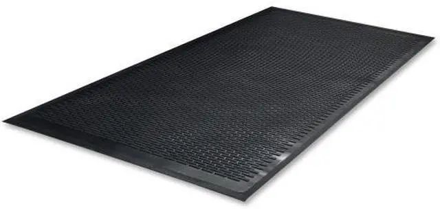 Alt view image 3 of 5 - Genuine Joe Scraper Outdoor Mat Rubber Traps Dirt/Grime 3'x5' Black 70367