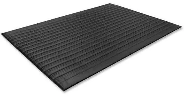 Alt view image 3 of 13 - Genuine Joe Anti-Fatigue Mat Vinyl Foam Beveled Edge 3'x5' Black 53351
