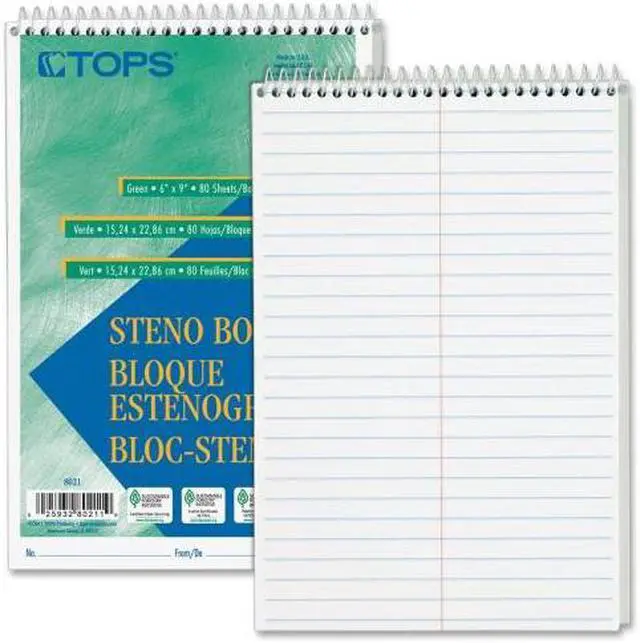 Alt view image 6 of 15 - Tops Steno Book Gregg Rule 80 Sheets/PD 6"x9" 12/PK White 8020
