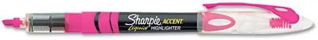 Alt view image 2 of 13 - Sharpie Accent Liquid Pen Style Highlighter Chisel Tip Fluorescent Pink Dozen 1754464