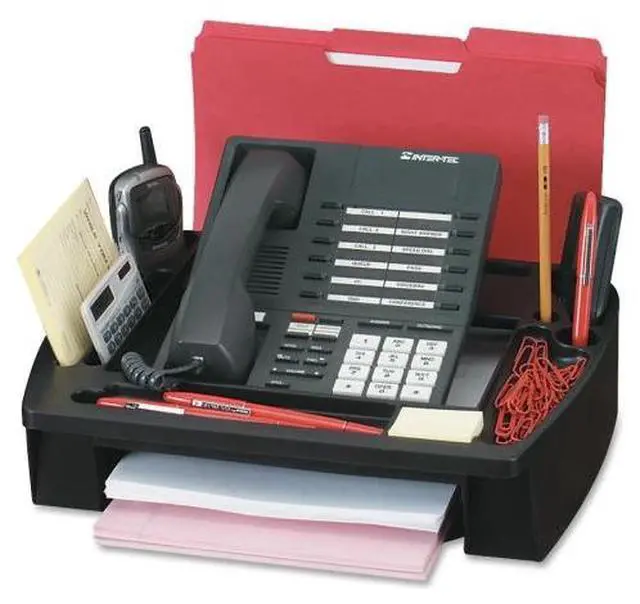 Alt view image 3 of 4 - Compucessory Telephone Stand/Organizer 11-1/2"x9-1/2"x5" Black 55200