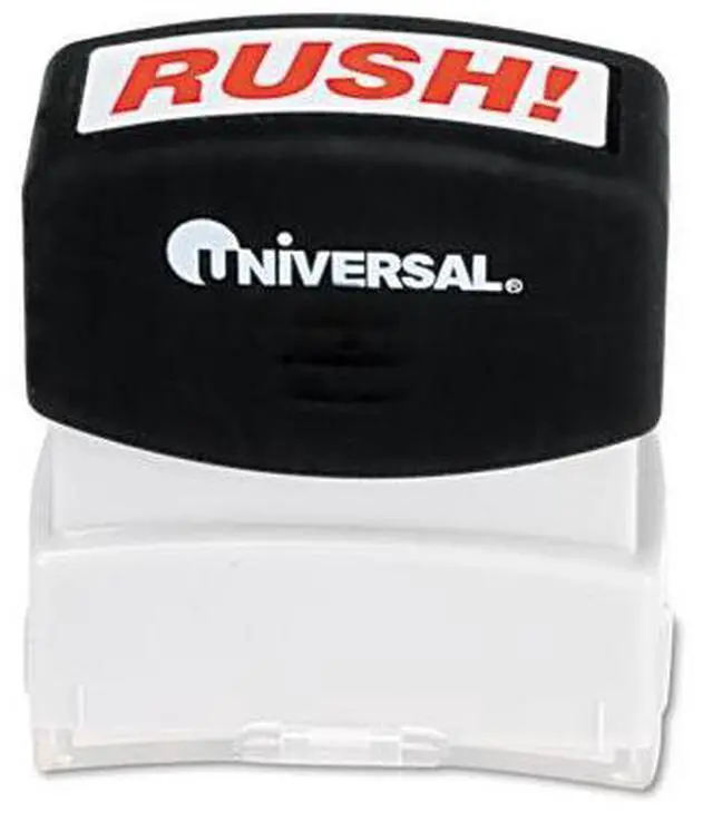 Main image of Message Stamp, Rush, Pre-Inked/Re-Inkable, Red