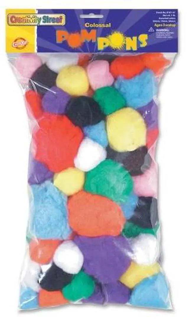 Alt view image 4 of 5 - Chenille Kraft Colossal Pom Poms Assorted Size and Color 818101