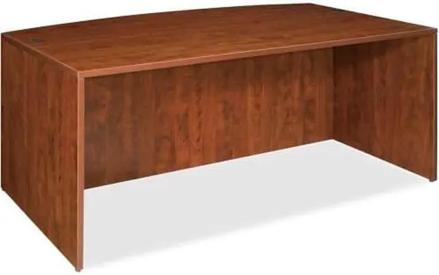 Alt view image 2 of 9 - Lorell Bowfront Desk Shell 72"x29-1/2"x36" Cherry 69406
