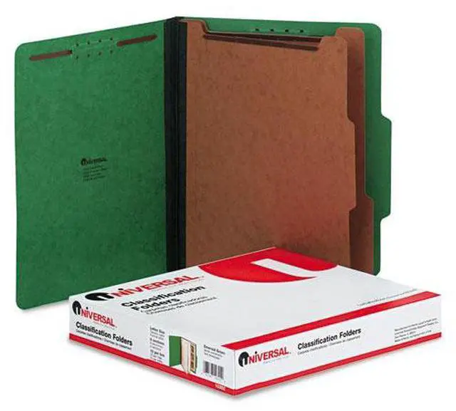 Main image of Pressboard Classification Folders, Letter, Six-Section, Emerald Green,