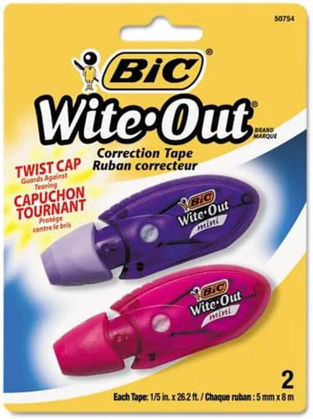 Alt view image 6 of 16 - Bic Tape,Corrctn,5mm,2pk,Ast WOMTP21