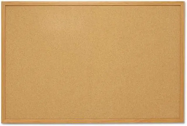 Alt view image 5 of 5 - Mead Cork Surface Bulletin Board - 4" Height x 3" Width - Cork Surface - Oak Aluminum Frame