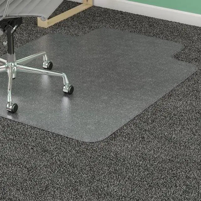Alt view image 9 of 13 - Lorell Chairmat Med. Pile 36"x48" Standard Lip 19"x10" Clear 25757