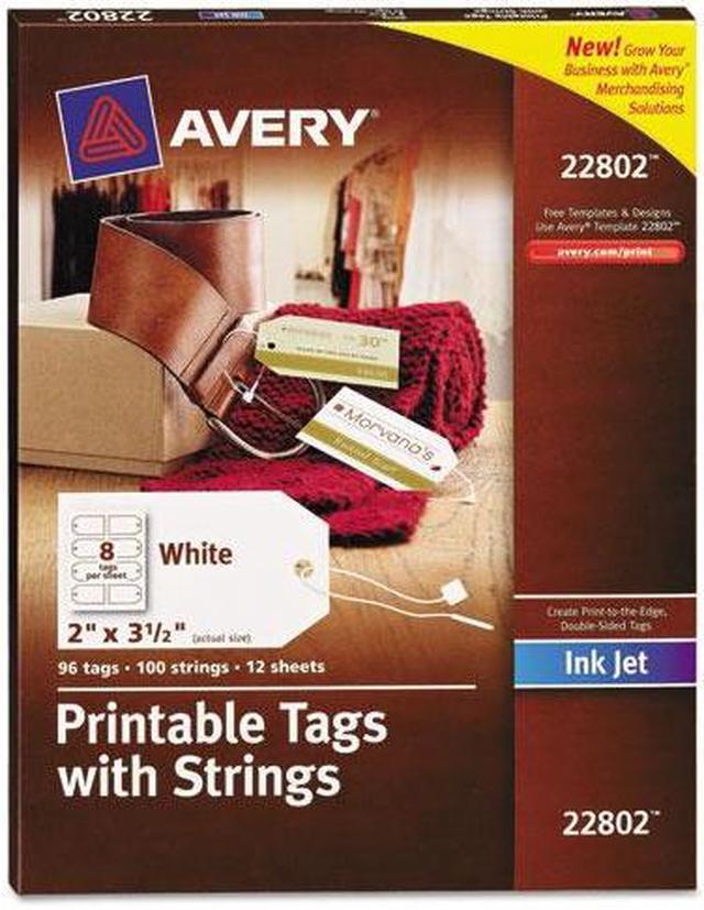Alt view image 5 of 20 - Avery Printable Rectangular Tags with Strings 2 x 3 1/2 White 96/Pack 22802