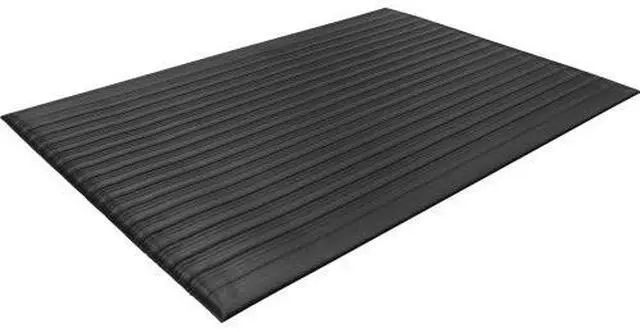 Alt view image 3 of 6 - Genuine Joe Anti-Fatigue Mat Vinyl Foam Beveled Edge 3'x12' Black 01710