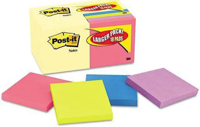 Alt view image 4 of 20 - Post-It Notes Pad,Value Pack,3x3,Ast 654144B