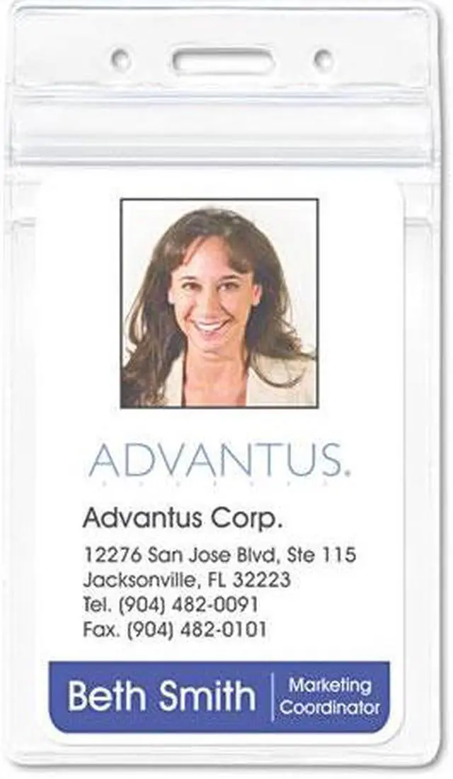 Alt view image 3 of 9 - Advantus 75604 PVC-Free Badge Holders, Vertical, 3" x 4", Clear, 50/Pack