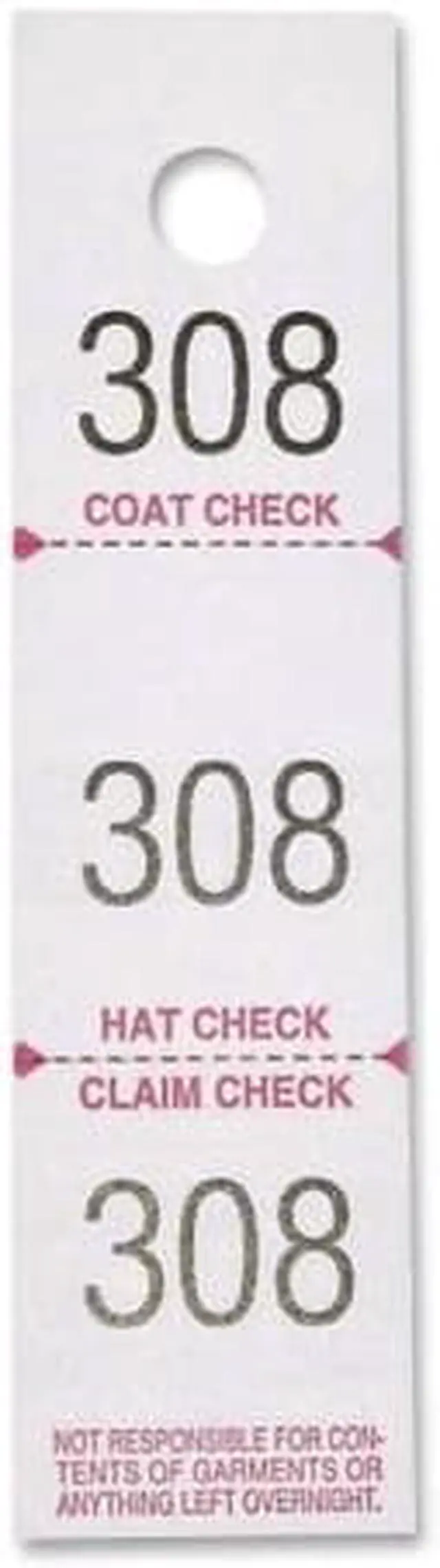 Alt view image 2 of 3 - Sparco Coat Check Tickets 3-Part 500/PK White 99300