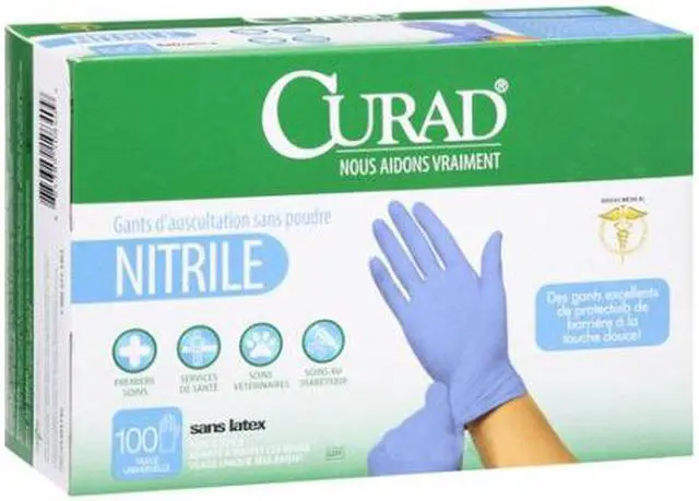 Main image of Curad Nitrile Powder-Free Exam Gloves, 100 count
