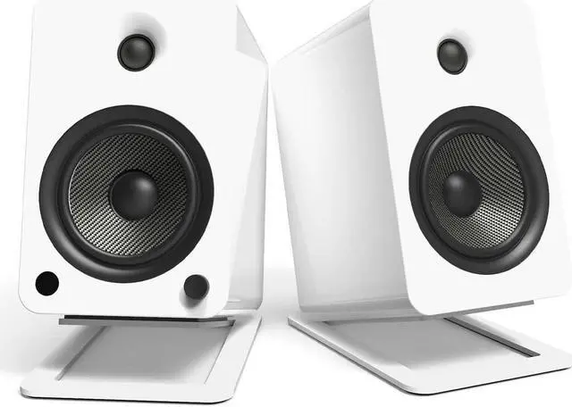 Alt view image 10 of 15 - Kanto S6W Desktop Speaker Stands for 4- to 7-inch speakers, White (Pair)