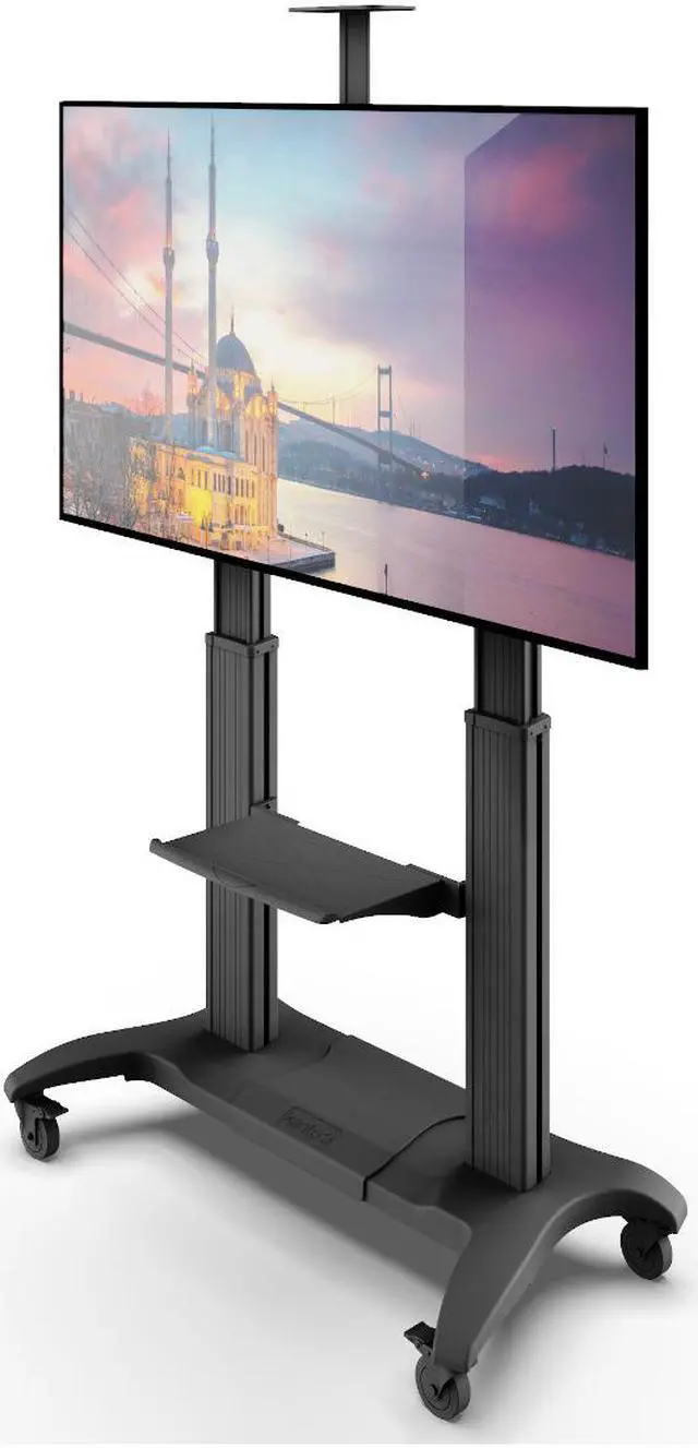 Alt view image 9 of 20 - Kanto MTMA100PL Height Adjustable Mobile TV Stand with Adjustable Shelf for 60-inch to 100-inch TVs