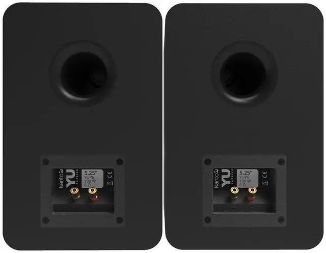 Alt view image 4 of 6 - Kanto YUP6 Passive Bookshelf Speakers with 1" Silk Dome Tweeter and 5.25" Kevlar Woofer - External Amplifier/Receiver Required - Pair (Black)