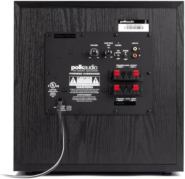 Alt view image 3 of 5 - Polk Audio PSW108 10" Subwoofer - Each (Black)