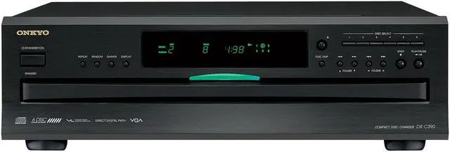 Alt view image 6 of 8 - ONKYO DXC390 6-Disc Carousel Changer CD Player, Black