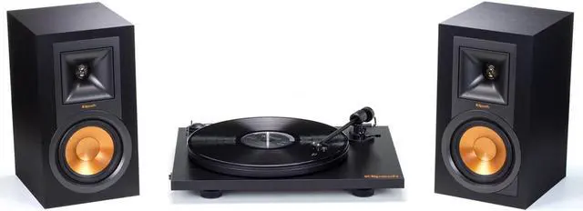 Alt view image 2 of 7 - Klipsch R-15PM Powered Monitor Speakers and Pro-Ject Primary Turntable Package (Black)