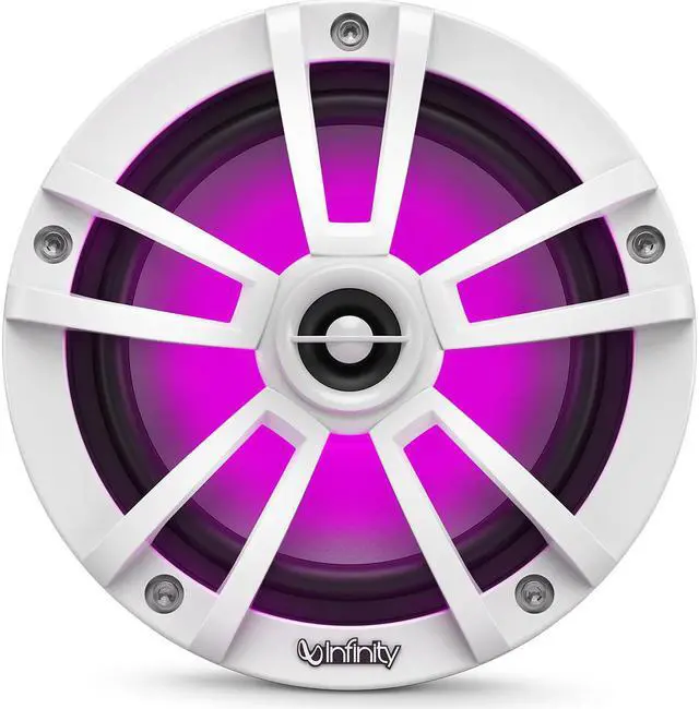 Alt view image 8 of 20 - Infinity INF622MLW 6.5" Round 225 Watt RGB LED Illuminated Marine Speakers - White (Pair)