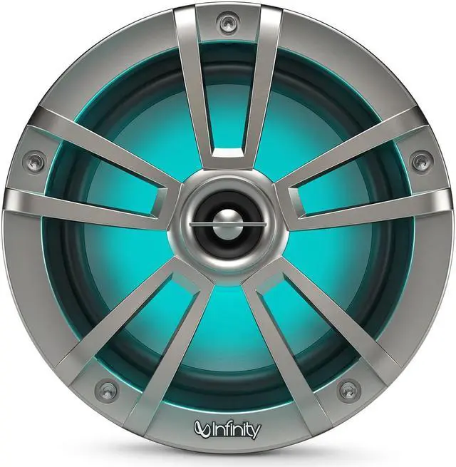 Alt view image 2 of 20 - Infinity INF622MLT 6.5" Round 225 Watt RGB LED Illuminated Marine Speakers - Titanium (Pair)