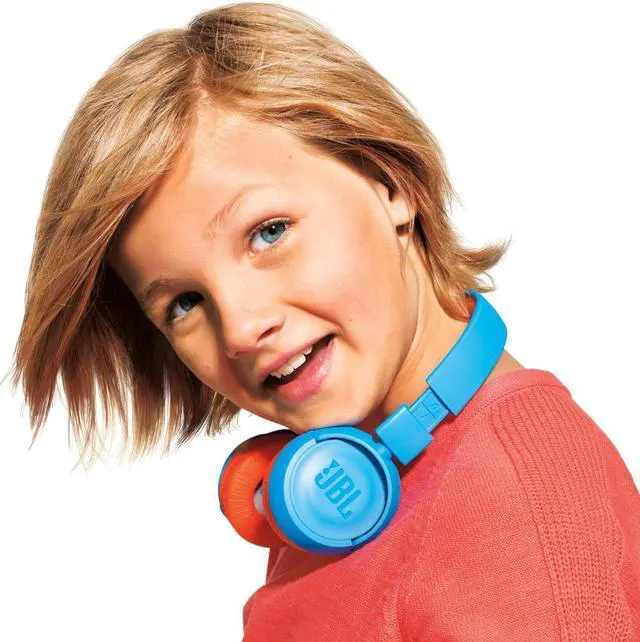 Alt view image 4 of 11 - JBL JR 300BT Kids On-Ear Wireless Headphones with Safe Sound Technology (Blue/Orange)