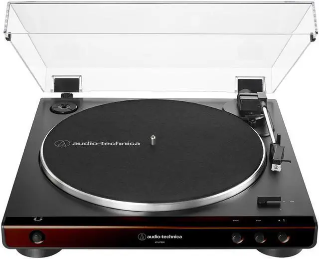 Alt view image 6 of 15 - Audio-Technica AtLP60XBW Fully Automatic Belt-Drive Stereo Turntable Brown/Black