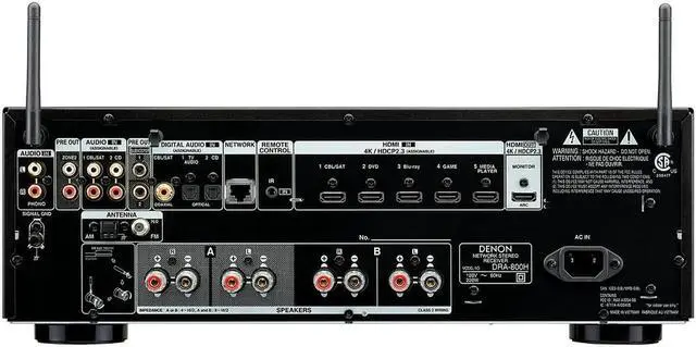 Alt view image 5 of 18 - Denon DRA-800H 2-Channel Stereo Network Receiver for Home Theater | Hi-Fi Amplification | Connects to All Audio Sources - Black