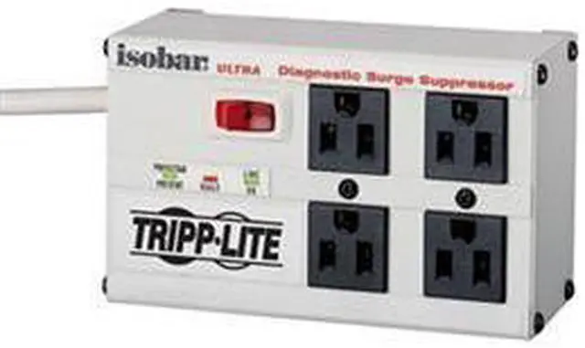 Alt view image 7 of 15 - TRIPP LITE ISOBAR4ULTRA 6 Feet 4 Outlets 3330 Joules Surge Suppressor