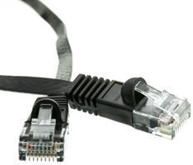 Main image of Cable Wholesale Cat 6 Black Flat Ethernet Patch Cable, 32 AWG, 15 Foot