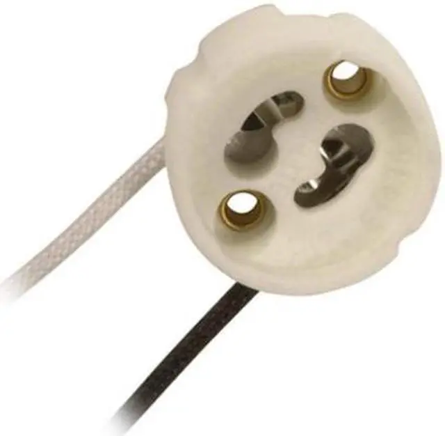 Alt view image 2 of 4 - Satco 90-1552 1000w 250v 6in SF1 Lead GU10 base porcelain round ceramic socket