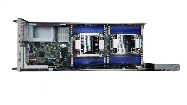 Alt view image 2 of 3 - Supermicro BigTwin SuperServer SYS-220BT-DNTR 2U 2-Node 24x NVMe Server with X12DPT-B6, 4x Gold 6338N 2.2GHz 32-Core CPUs, 128GB DDR4 RAM, 24x Trays, 4x 100GbE, Rails
