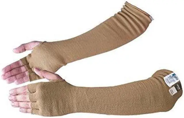 Alt view image 5 of 5 - Kevlar® Cut/Scratch/Heat Resistant Designer Arm Sleeves with Finger Openings - Desert Tan 18 inches by Kezzled