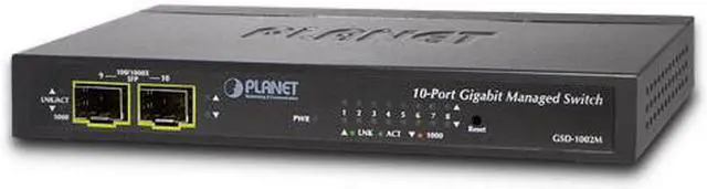 Main image of PLANET GSD-1002M 8-Port 10/100/1000Mbps + 2-Port 100/1000X SFP Managed Desktop Switch