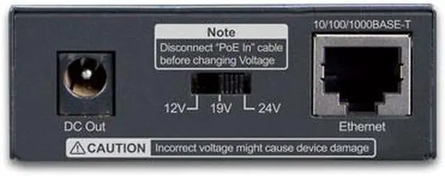 Alt view image 4 of 5 - Planet POE-172S Single Port 10/100/1000Mbps 95W Ultra PoE Splitter (12V/19V/24V)