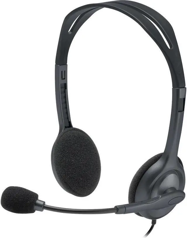 Main image of Logitech H111 For EDU Wired 3.5mm Stereo Computer On Ear Headset Graphite (981-000999)