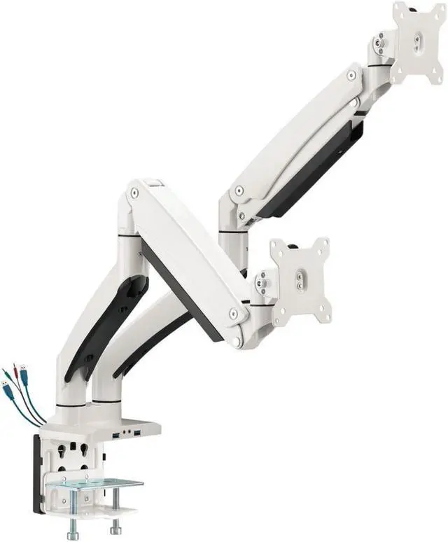 Alt view image 17 of 20 - Siig Dual Monitor Aluminum Heavy Duty Desk Mount With Usb And Audio Ports- 17" to 35", VESA 75x75, 100x100, Quick Access USB 3.0 & Audio Port