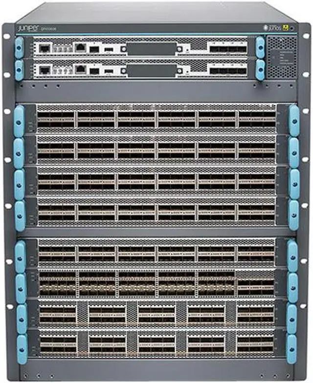 Main image of Juniper Networks QFX Series QFX10008-REDUND-T Network Switch - TAA-Compliant Chassis - Rack Mountable - 32 GB RAM - 8 Slots - Hot-Plug - JUNOS - Gray