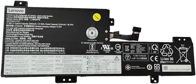 Main image of Lenovo SB10X02592 SP/A L19M3PF8 Laptop Battery - 3-Cell - 11.58 Volts - 37.5 Watt-Hour - Lithium-Ion - 3240 mAh