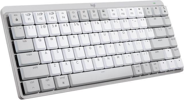 Main image of Logitech MX Mechanical Mini for Mac Wireless Illuminated Performance Keyboard - Low-Profile Performance Switches - Tactile Quiet Keys - Backlit, Bluetooth - USB-C - Apple, iPad - Pale Grey