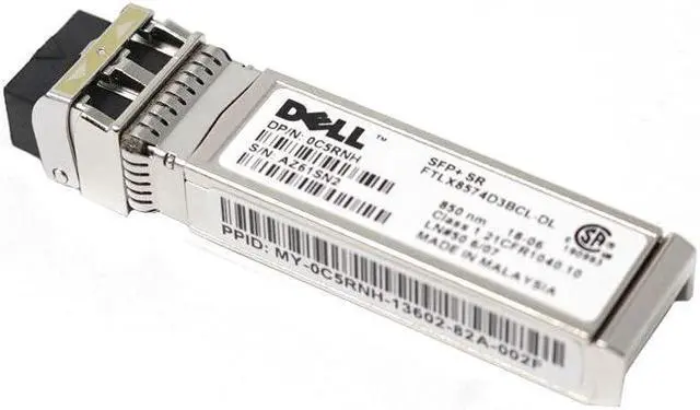 Alt view image 4 of 8 - C5RNH Dell 10Gbps Multi-mode Fiber 10GBase-SR 850nm Duplex LC SFP+ Transceiver