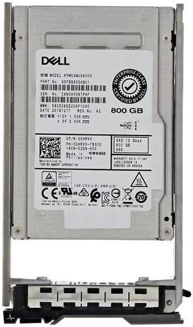 Alt view image 6 of 7 - DELL DHRVV 800GB SAS SSD 12Gbps 2.5" ENTERPRISE KPM5XMUG800G w/ CADDY