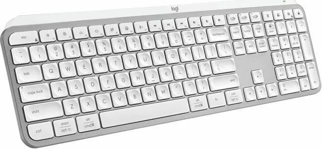 Main image of Logitech MX Keys Keyboards - Wireless Connectivity - Bluetooth - 32.81 ft - USB Interface - English - PC, Mac - Membrane/Scissor Keyswitch - Pale Gray