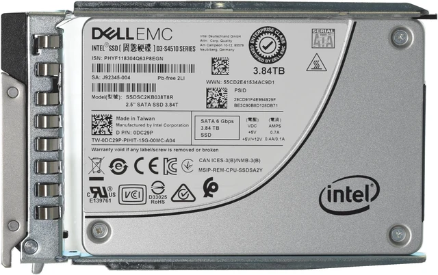 Main image of Dell DC29P 3.84 TB 2.5 Inches Read Intensive Internal Solid State Drive - 6 Gbps - TLC - SATA