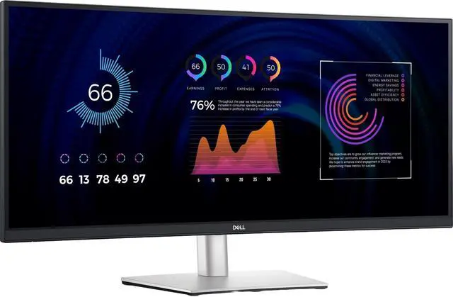 Main image of Dell P3424WE 34 Inches QHD Ultrawide Curved LED Monitor with USB-C Hub and RJ45 - Black - IPS - 3800R - 3440 x 1440 - 1000:1 - 5 Milliseconds