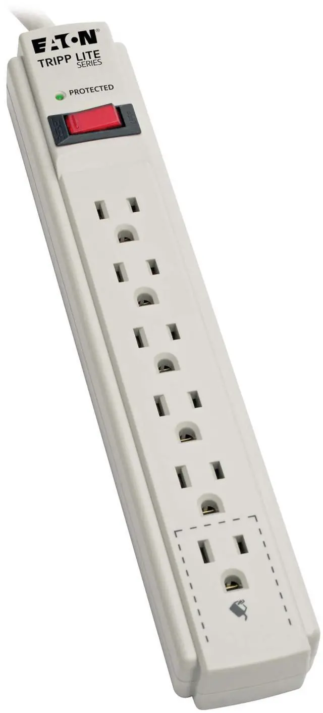 Main image of Tripp Lite Protect It! 6-Outlet Surge Protector 15 ft. Cord 790 Joules Diagnostic LED Light Gray Housing - 6 x NEMA 5-15R - 1875 VA - 790 J - 120 V AC Input - 120 V AC Output