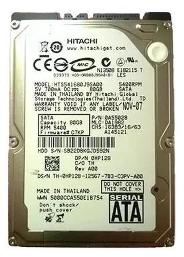 Main image of HP128 80GB 5400RPM SATA 2.5Inch Dell Hard Drive