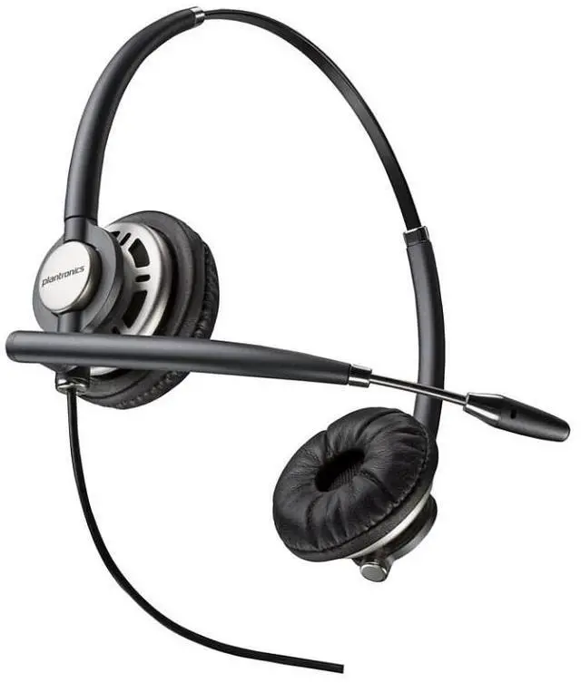 Alt view image 4 of 4 - Poly EncorePro HW720D Headset - Stereo - USB Type A - Wired - On-ear, Over-the-head - Binaural - Ear-cup - 2.92 ft Cable - Noise Cancelling, Omni-directional Microphone - Black - TAA Compliant