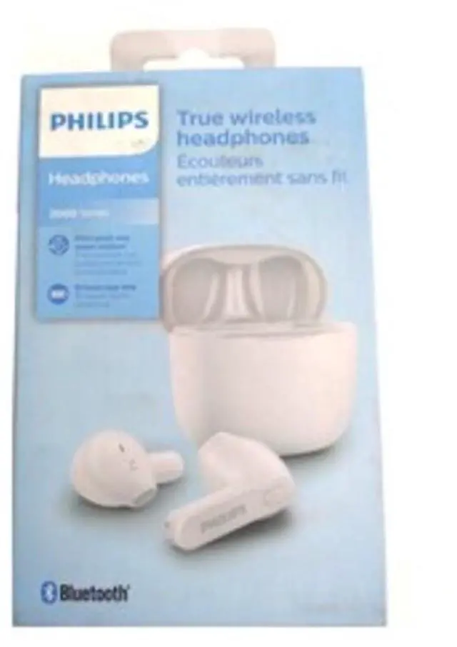 Main image of Philips TAT2236WT/00 True Wireless Headphones - White - IPX4 Water Resistance - Super Small USB-C Charging Case - T2236 2000 Series